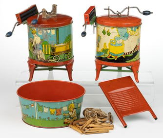OHIO ART COMPANY TIN LITHOGRAPHED LAUNDRY TOYS, LOT OF THREE