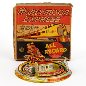 MARX "HONEYMOON EXPRESS" TIN LITHOGRAPHED WIND-UP TOY