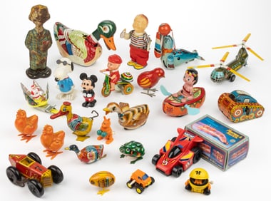 ASSORTED VINTAGE TIN LITHOGRAPHED AND OTHER WIND-UP TOYS, UNCOUNTED LOT