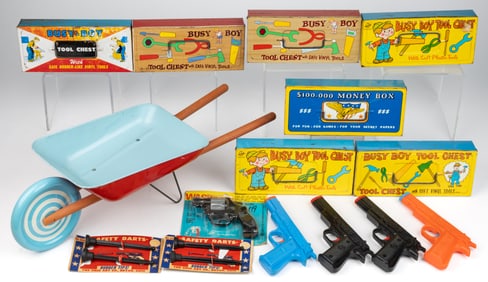 OHIO ART COMPANY TIN LITHOGRAPHED AND OTHER TOYS, LOT OF 15