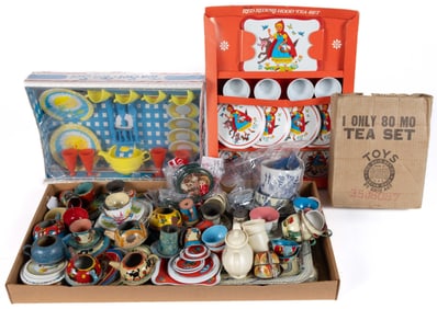 OHIO ART COMPANY TIN LITHOGRAPHED TEA SETS, UNCOUNTED LOT