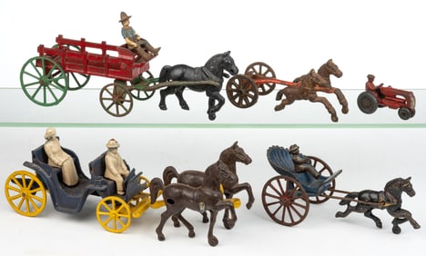 AMERICAN PAINTED CAST-IRON TOYS, LOT OF FIVE