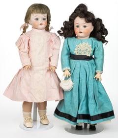 AMERICAN FULPER POTTERY CO. BISQUE-HEAD CHILD DOLLS, LOT OF TWO