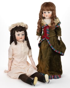 AMERICAN FULPER POTTERY CO. BISQUE-HEAD CHILD DOLLS, LOT OF TWO