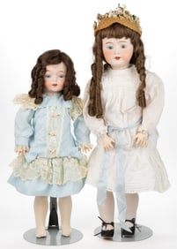AMERICAN FULPER POTTERY CO. BISQUE-HEAD CHILD DOLLS, LOT OF TWO