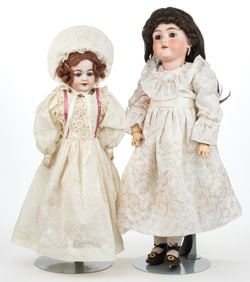 ASSORTED GERMAN BISQUE-HEAD CHILD DOLLS, LOT OF TWO