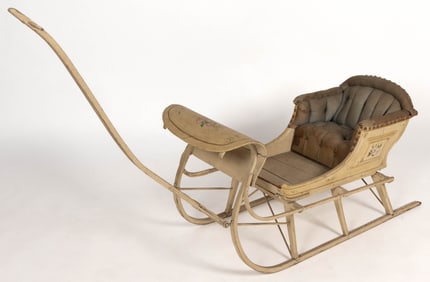 AMERICAN VICTORIAN PAINT-DECORATED CHILD'S SLEIGH