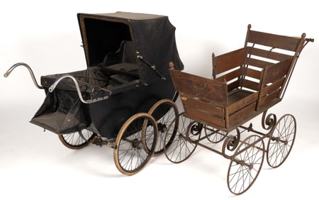 ENGLISH / AMERICAN BABY CARRIAGES / PRAMS, LOT OF TWO