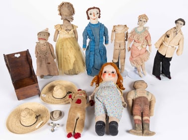 ASSORTED CLOTH AND COMPOSITION DOLLS AND ACCESSORIES, UNCOUNTED LOT
