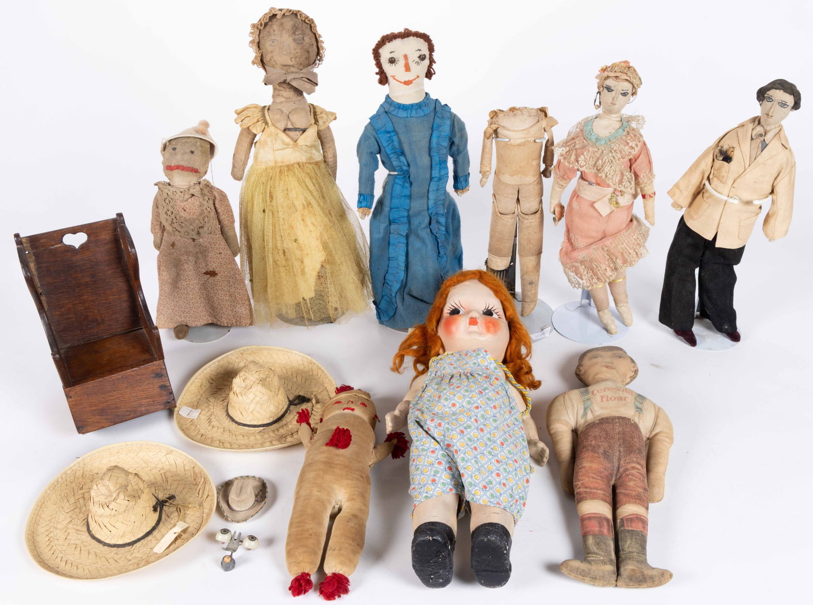 ASSORTED CLOTH AND COMPOSITION DOLLS AND ACCESSORIES, UNCOUNTED LOT (1 of 4)