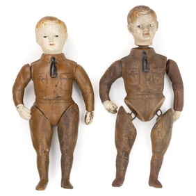 IDEAL NOVELTY & TOY CO. COMPOSITION DOUGHBOY / LIBERTY BOY DOLLS, LOT OF TWO