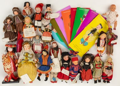 ASSORTED VINTAGE AMERICAN AND CONTINENTAL MINIATURE DOLLS AND RELATED, UNCOUNTED LOT