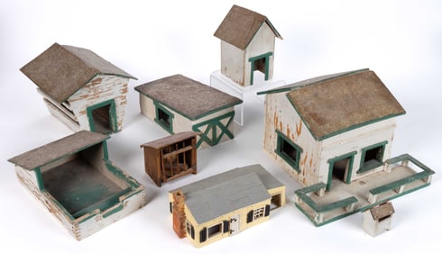 AMERICAN FOLK ART TOY FARM / CHRISTMAS PUTZ SET
