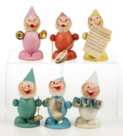 JAPANESE CHRISTMAS ELF BAND FIGURES, SET OF SIX