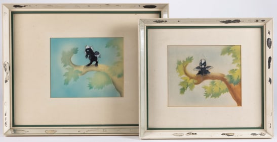 WALT DISNEY "FANTASIA" ORIGINAL ANIMATION CELLS, LOT OF TWO