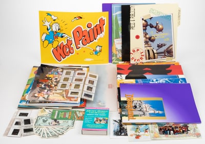 VINTAGE, MOSTLY 1990'S, WALT DISNEY ANIMATED FILM AND PARK-RELATED ARCHIVAL MATERIAL, LARGE