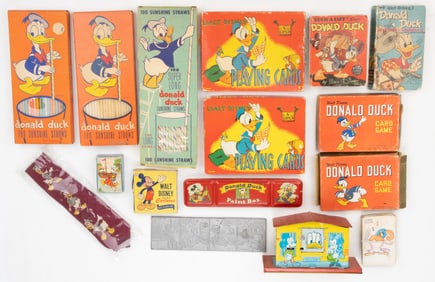 VINTAGE DONALD DUCK / WALT DISNEY RELATED ADVERTISING ARTICLES AND EPHEMERA, UNCOUNTED LOT
