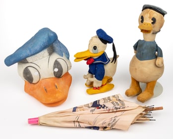 VINTAGE DONALD DUCK / WALT DISNEY DOLLS AND TOYS, LOT OF FOUR