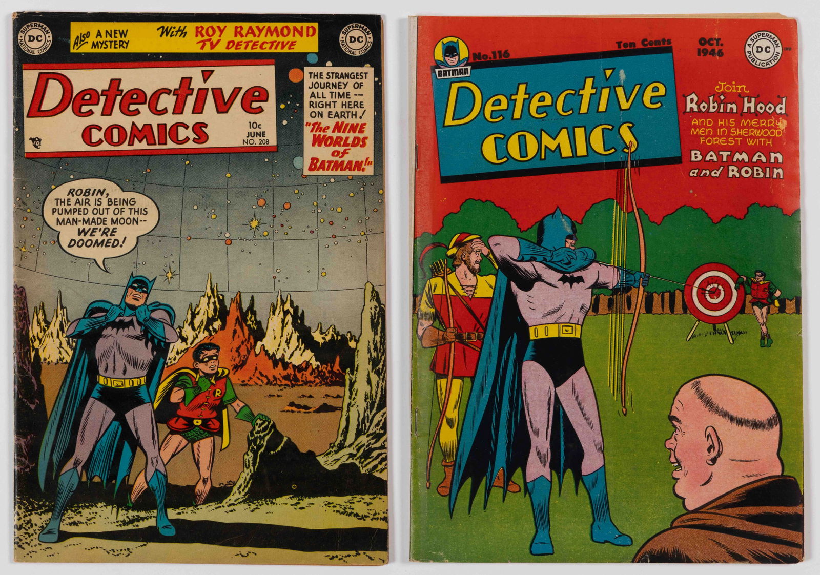 DETECTIVE COMICS / DC GOLDEN AGE BATMAN COMIC BOOKS, LOT OF TWO (1 of 2)