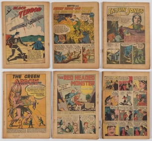 ASSORTED COVERLESS GOLDEN AGE COMIC BOOKS, LOT OF SIX