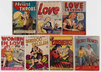 NO. 1 / FIRST ISSUE GOLDEN AGE ROMANCE COMIC BOOKS, LOT OF SIX
