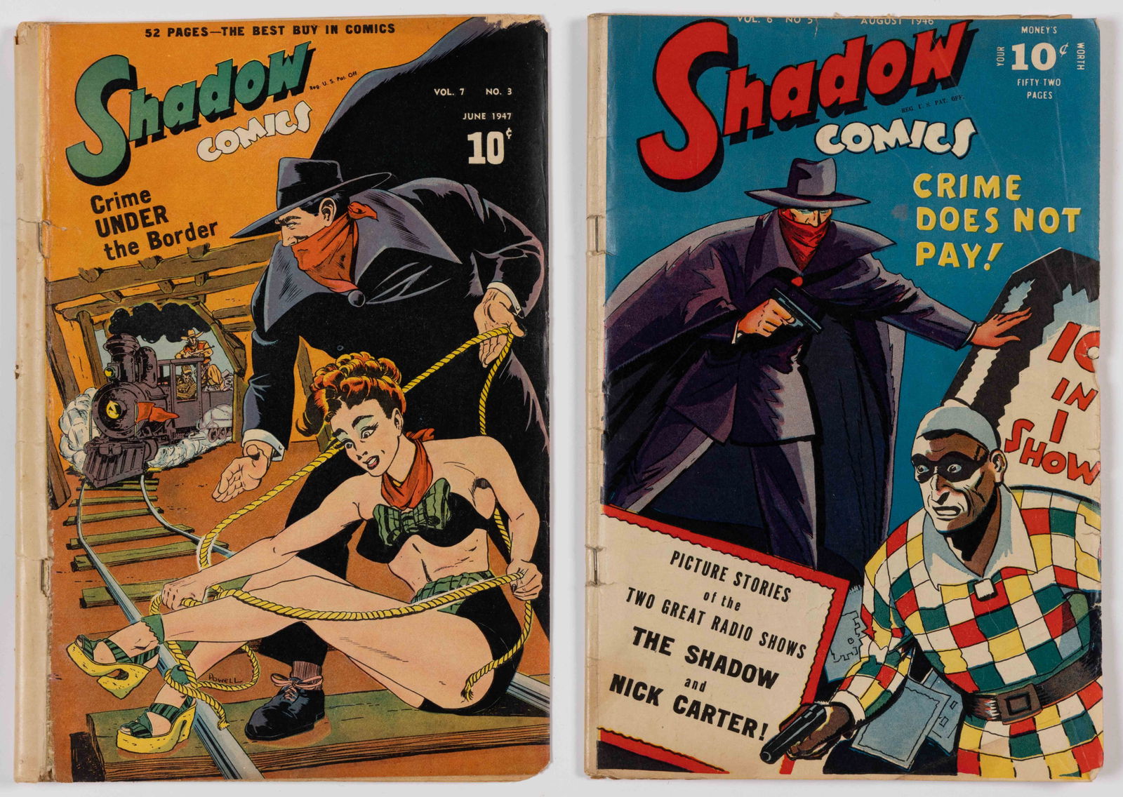 SHADOW COMICS GOLDEN AGE COMIC BOOKS, LOT OF TWO (1 of 2)