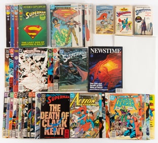 SUPERMAN BRONZE / MODERN AGE COMIC BOOKS AND RELATED ARTICLES, LOT OF 43