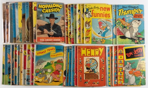 ASSORTED LOW-GRADE 10 CENT GOLDEN AGE COMIC BOOKS, LOT OF 41