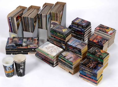 VINTAGE, MOSTLY 1990'S STAR TREK AND ASSORTED TV MAGAZINES, EPHEMERA, AND BOOKS, LARGE UNCOUNTED LOT