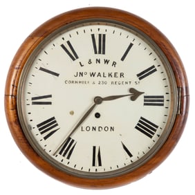 JONATHAN WALKER, LONDON, RAILROAD STATION WALL CLOCK