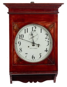 SETH THOMAS WALNUT RAILROAD STATION CLOCK WITH POSSIBLE TEXAS ASSOCIATION