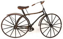 AMERICAN PAINT-DECORATED WOODEN BICYCLE