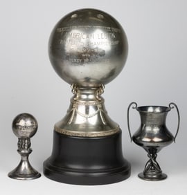 PENNSYLVANIA SILVER-PLATED BOWLING TROPHIES, LOT OF THREE