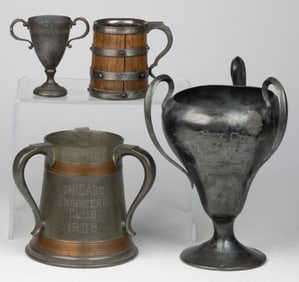 ASSORTED SILVER-PLATED TROPHIES, LOT OF FOUR