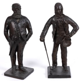 VINTAGE BRONZE FIGURES OF FAMOUS SCOTTISH GOLFERS, PAIRING