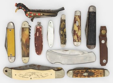 ANTIQUE / VINTAGE UTILITY AND OTHER KNIVES, LOT OF 11