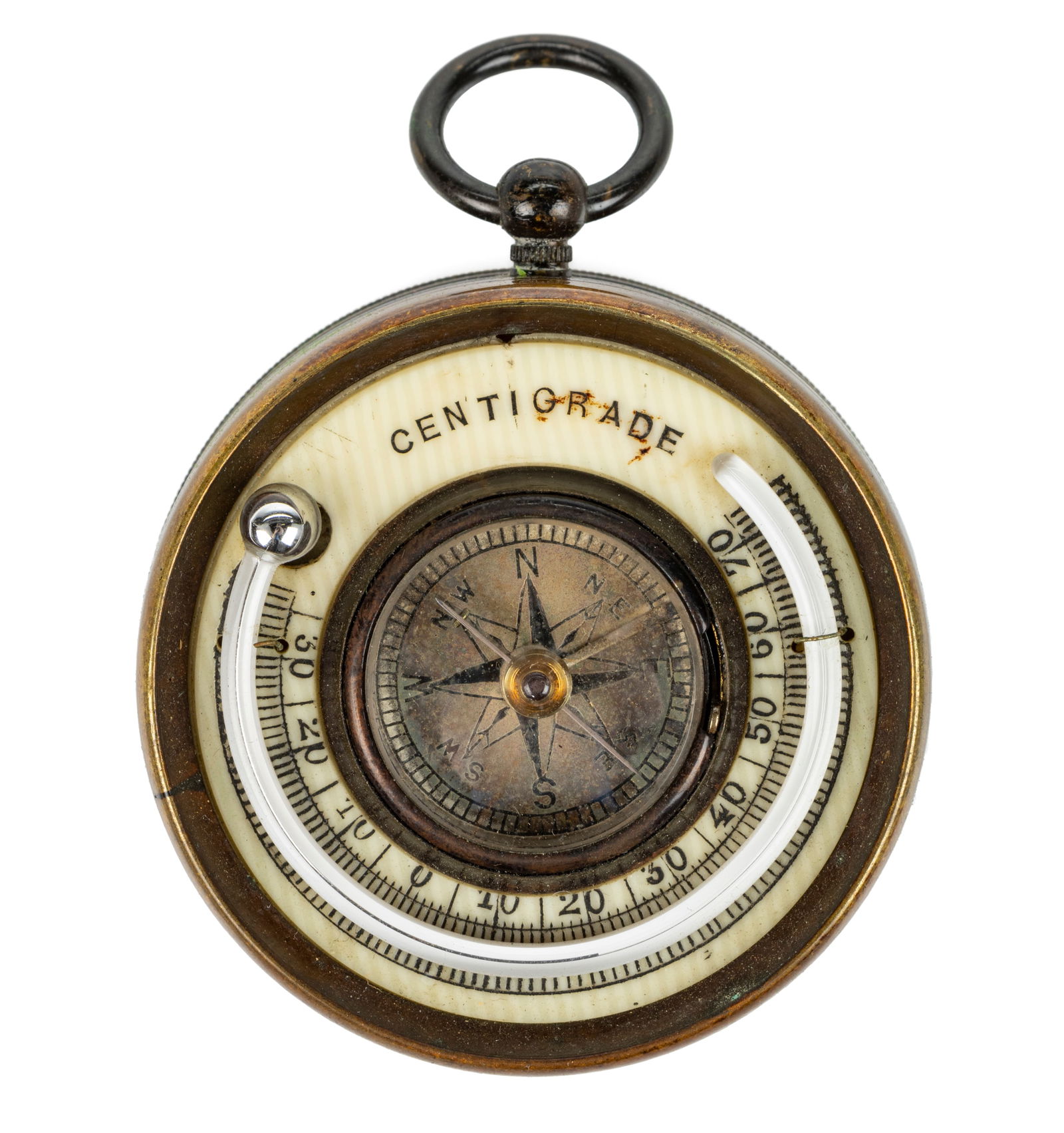 ANTIQUE FRENCH CASED BRASS POCKET COMPENDIUM (1 of 4)