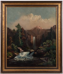 AMERICAN SCHOOL (19TH CENTURY) MOUNTAINOUS LANDSCAPE PAINTING