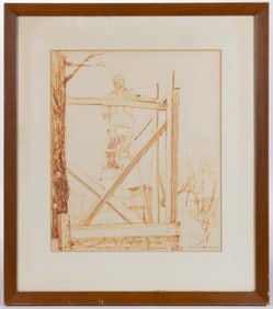JONI PIENKOWSKI (BLACKSBURG, VIRGINIA, B. 1937) "BUILDING OUR HOUSE" DRAWING
