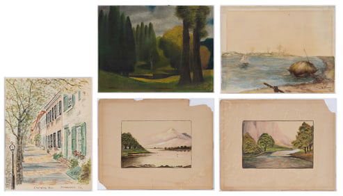 ASSORTED AMERICAN SCHOOL (LATE 19TH/20TH CENTURY) PAINTINGS, LOT OF FIVE