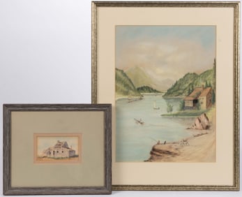 AMERICAN SCHOOL (19TH CENTURY) LANDSCAPE PAINTINGS, LOT OF TWO