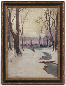 ROBERT EMMETT OWEN (AMERICAN, 1878-1957) HUNTING IN NEW YORK STATE PAINTING