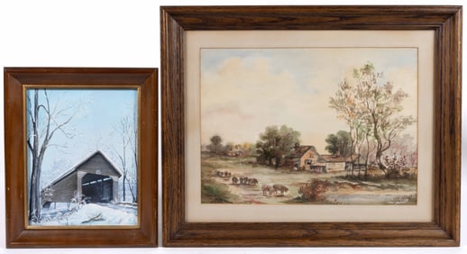 AMERICAN SCHOOL (20TH CENTURY) LANDSCAPE PAINTINGS, LOT OF TWO