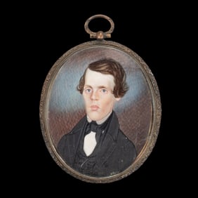 AMERICAN OR ENGLISH SCHOOL (19TH CENTURY) MINIATURE PORTRAIT OF A GENTLEMAN