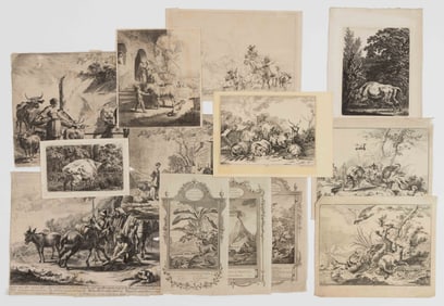 ASSORTED 18TH CENTURY ANIMALIER PRINTS, LOT OF 14