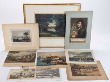 ASSORTED LANDSCAPE AND OTHER PRINTS, LOT OF NINE