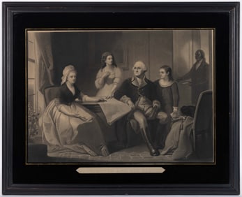 AMERICAN HISTORICAL WASHINGTON FAMILY ENGRAVING
