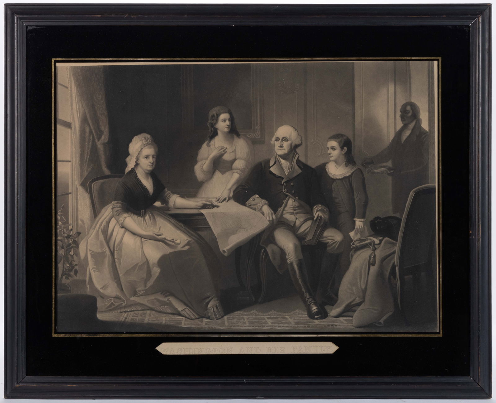 AMERICAN HISTORICAL WASHINGTON FAMILY ENGRAVING (1 of 2)