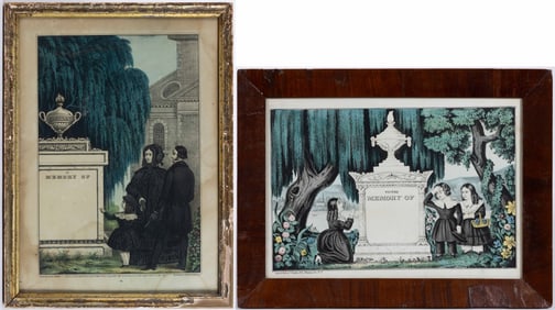 AMERICAN MOURNING PRINTS, LOT OF TWO