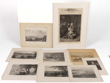 19TH CENTURY NORTH AMERICAN CITY ENGRAVINGS, LOT OF NINE